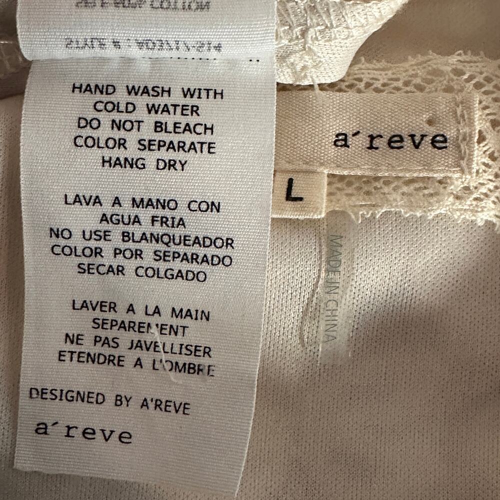 Anthropologie Areve Floral Lace Dress Large Cream Lined Fairy Cocktail Glam EUC - Picture 8 of 9